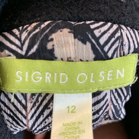 SIGRID Olsen Black 3 button jacket size 12 - Picture 5 of 7
